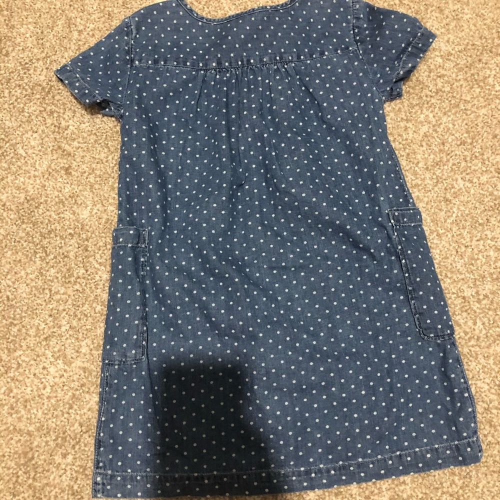 GAP Girls BNWOT denim polka dot dress - Picture 3 of 5